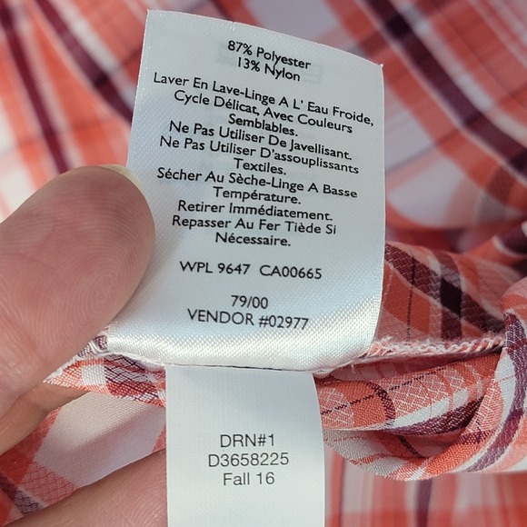 Eddie Bauer Outdoor Shirt Womens M Pink Plaid Button Roll Tab LS Gorpcore - Picture 11 of 13